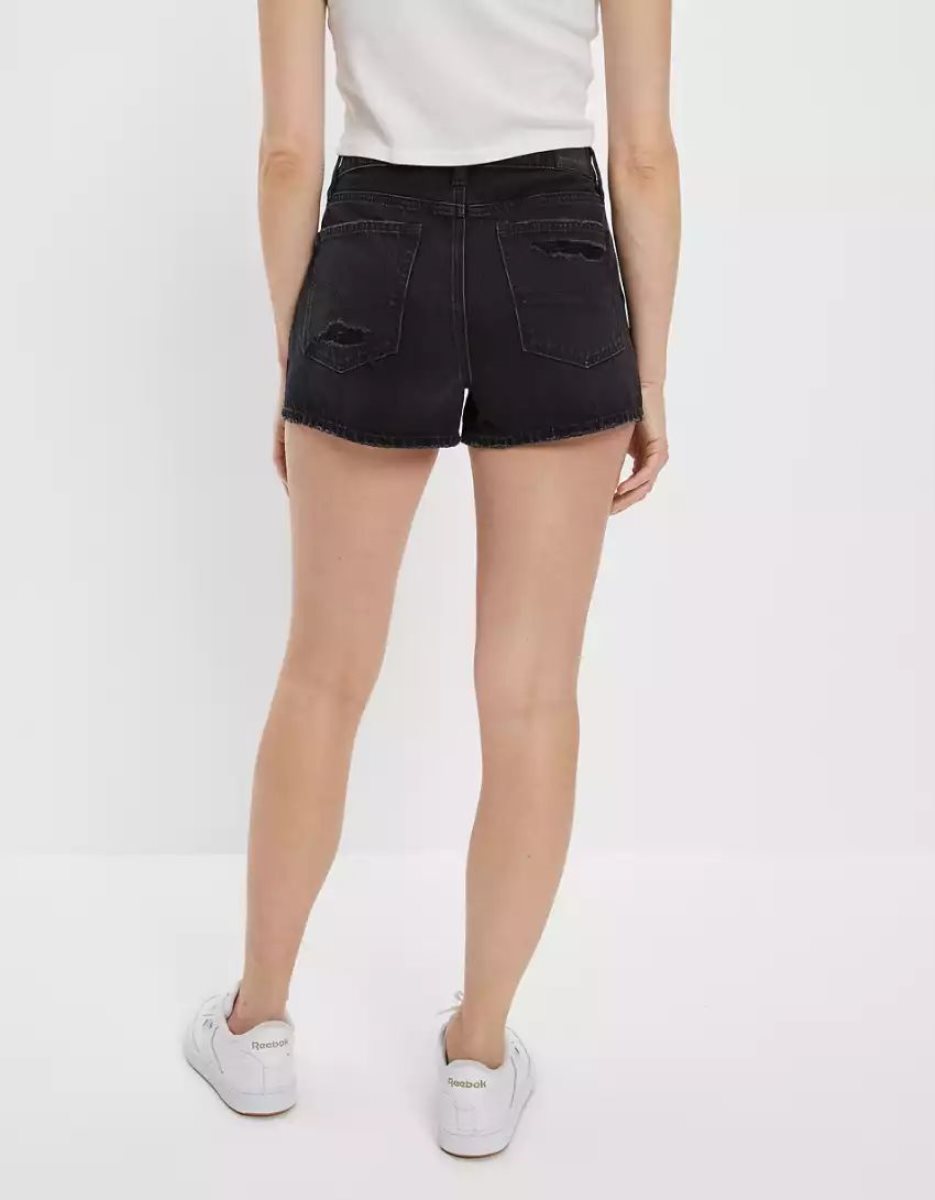 Shorts American Eagle AE Denim Mom Noir Femme | DQY-21011726